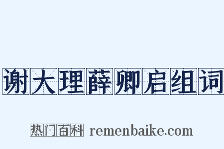 谢大理薛卿启组词是什么意思的图片